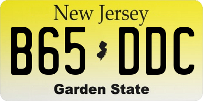 NJ license plate B65DDC
