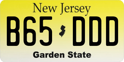 NJ license plate B65DDD