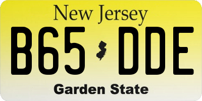 NJ license plate B65DDE
