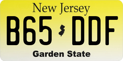 NJ license plate B65DDF