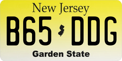 NJ license plate B65DDG