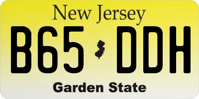 NJ license plate B65DDH