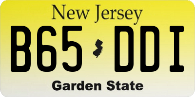 NJ license plate B65DDI