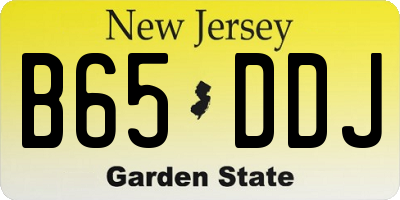NJ license plate B65DDJ