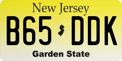 NJ license plate B65DDK