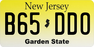 NJ license plate B65DDO