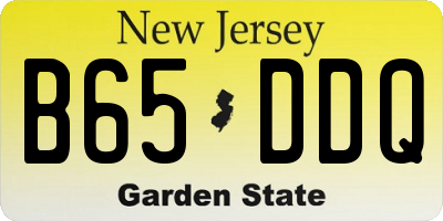 NJ license plate B65DDQ