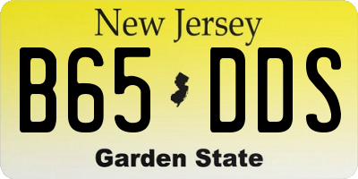 NJ license plate B65DDS