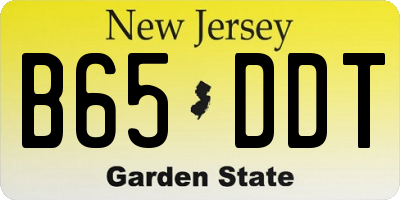 NJ license plate B65DDT