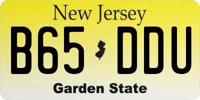 NJ license plate B65DDU