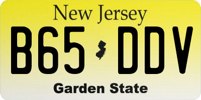NJ license plate B65DDV