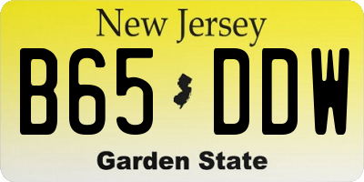 NJ license plate B65DDW