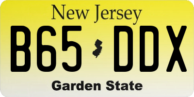 NJ license plate B65DDX