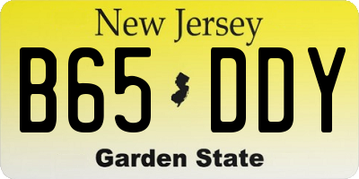 NJ license plate B65DDY