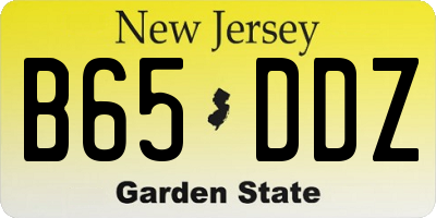 NJ license plate B65DDZ