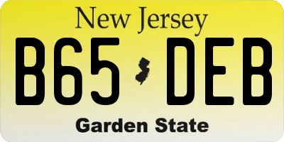 NJ license plate B65DEB