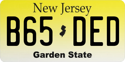 NJ license plate B65DED