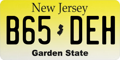 NJ license plate B65DEH