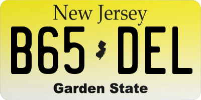NJ license plate B65DEL