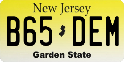 NJ license plate B65DEM