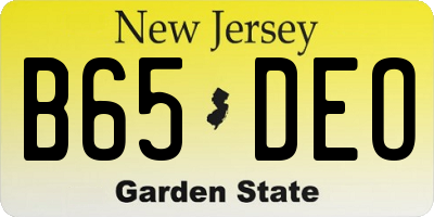 NJ license plate B65DEO