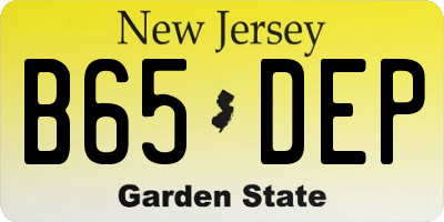 NJ license plate B65DEP