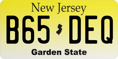 NJ license plate B65DEQ