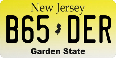 NJ license plate B65DER