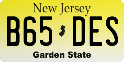 NJ license plate B65DES