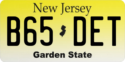 NJ license plate B65DET