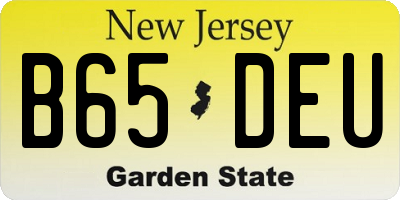 NJ license plate B65DEU