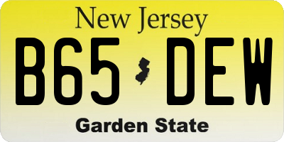 NJ license plate B65DEW