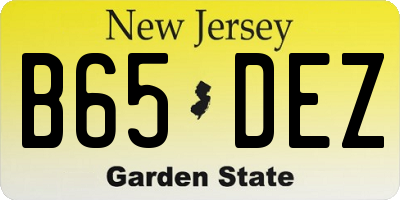 NJ license plate B65DEZ