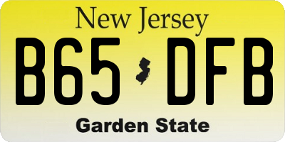 NJ license plate B65DFB