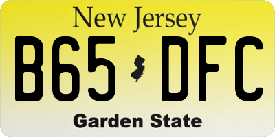 NJ license plate B65DFC
