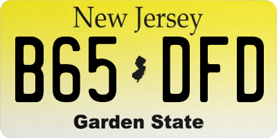NJ license plate B65DFD