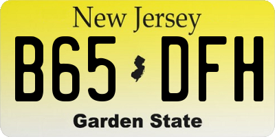 NJ license plate B65DFH