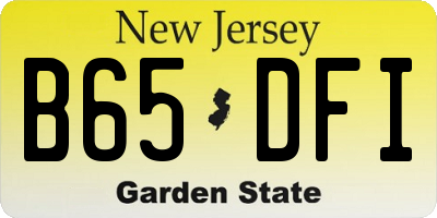 NJ license plate B65DFI