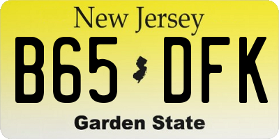 NJ license plate B65DFK