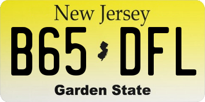 NJ license plate B65DFL