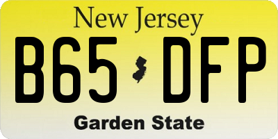 NJ license plate B65DFP