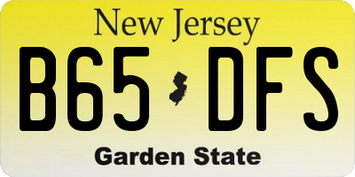 NJ license plate B65DFS