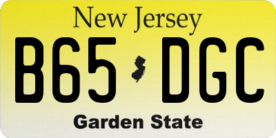 NJ license plate B65DGC