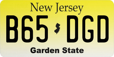 NJ license plate B65DGD