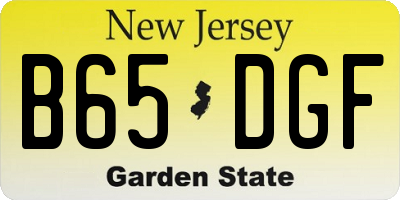 NJ license plate B65DGF