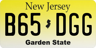 NJ license plate B65DGG