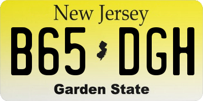 NJ license plate B65DGH