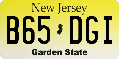 NJ license plate B65DGI