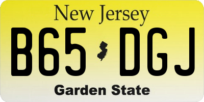 NJ license plate B65DGJ