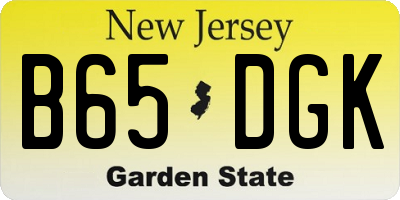 NJ license plate B65DGK